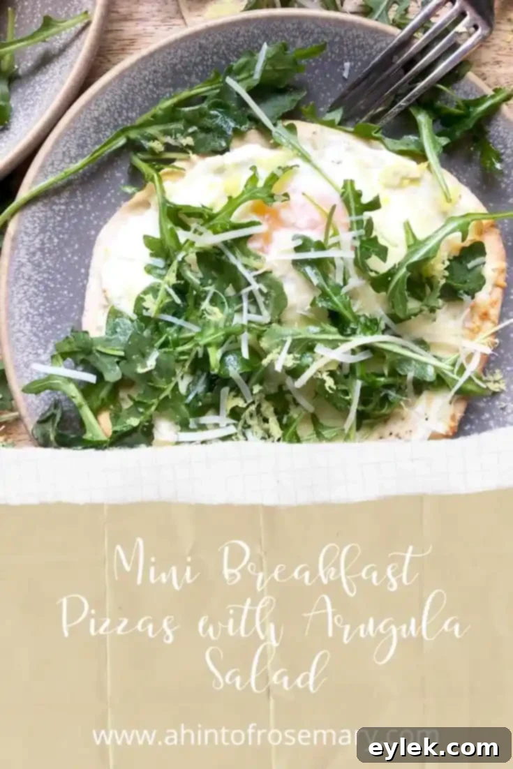 Mini Breakfast Pizzas with Arugula Salad