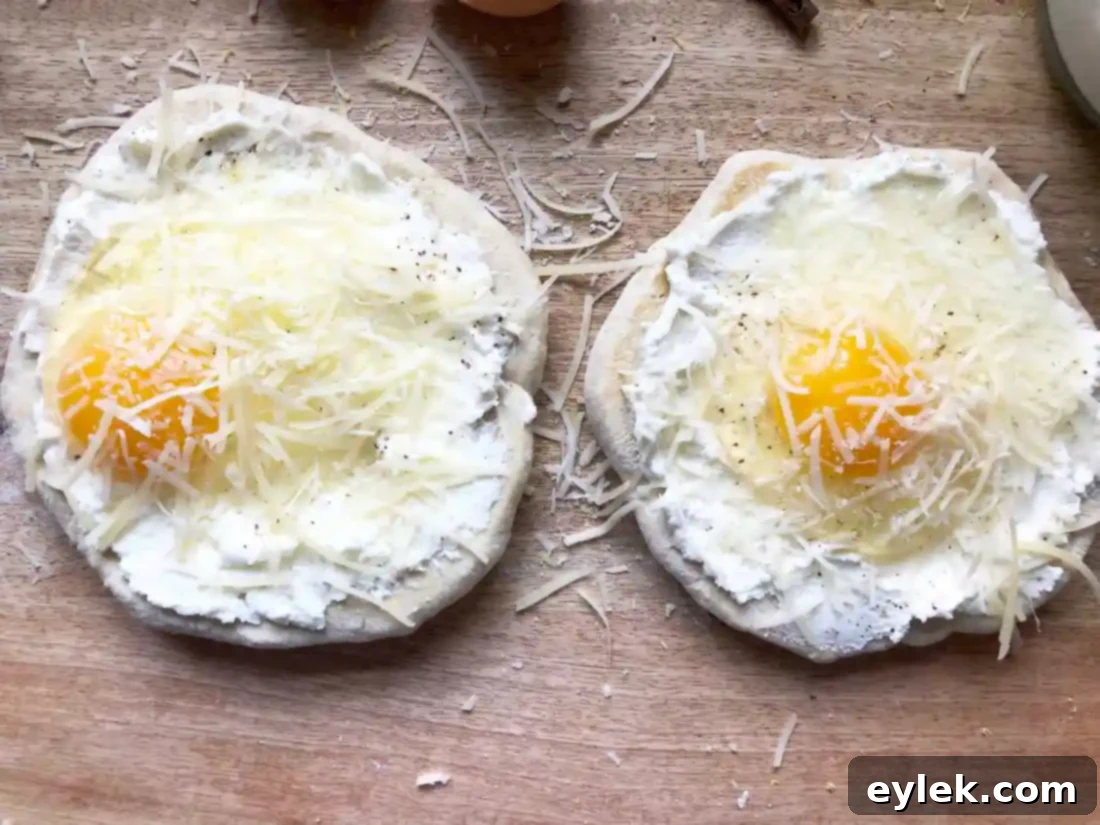 mini breakfast pizzas with arugula salad