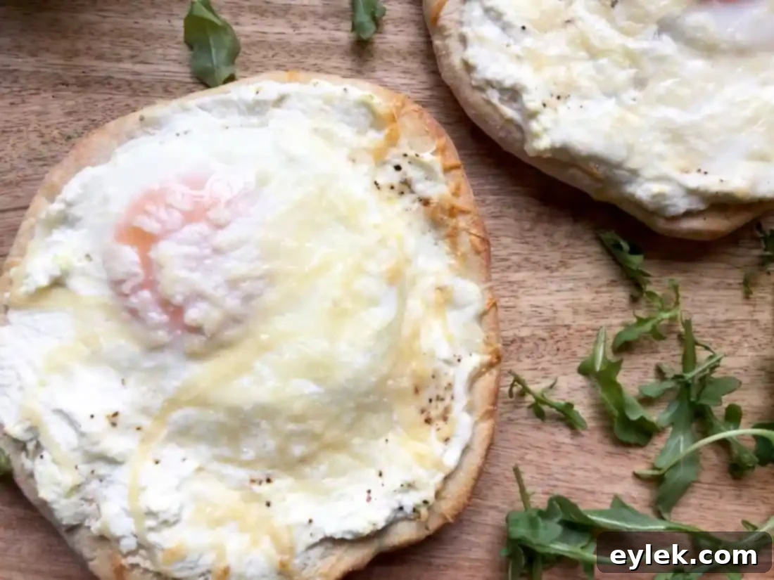 mini breakfast pizzas with arugula salad