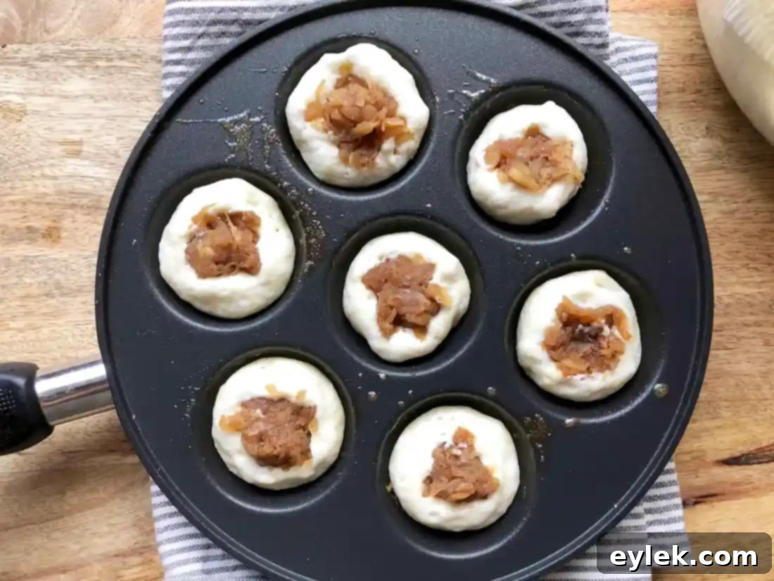apple-filled ebelskiver (danish pancakes)