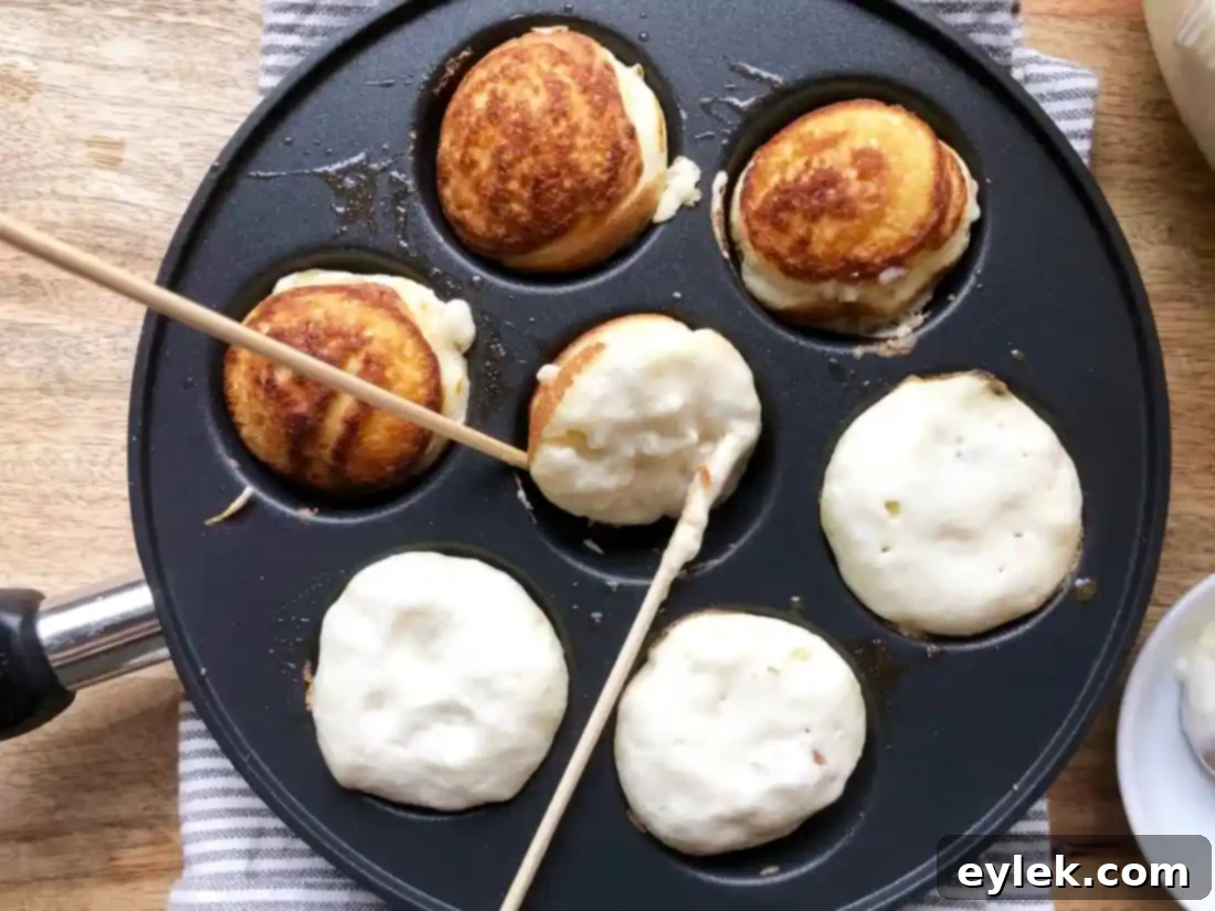 apple-filled ebelskiver (danish pancakes)