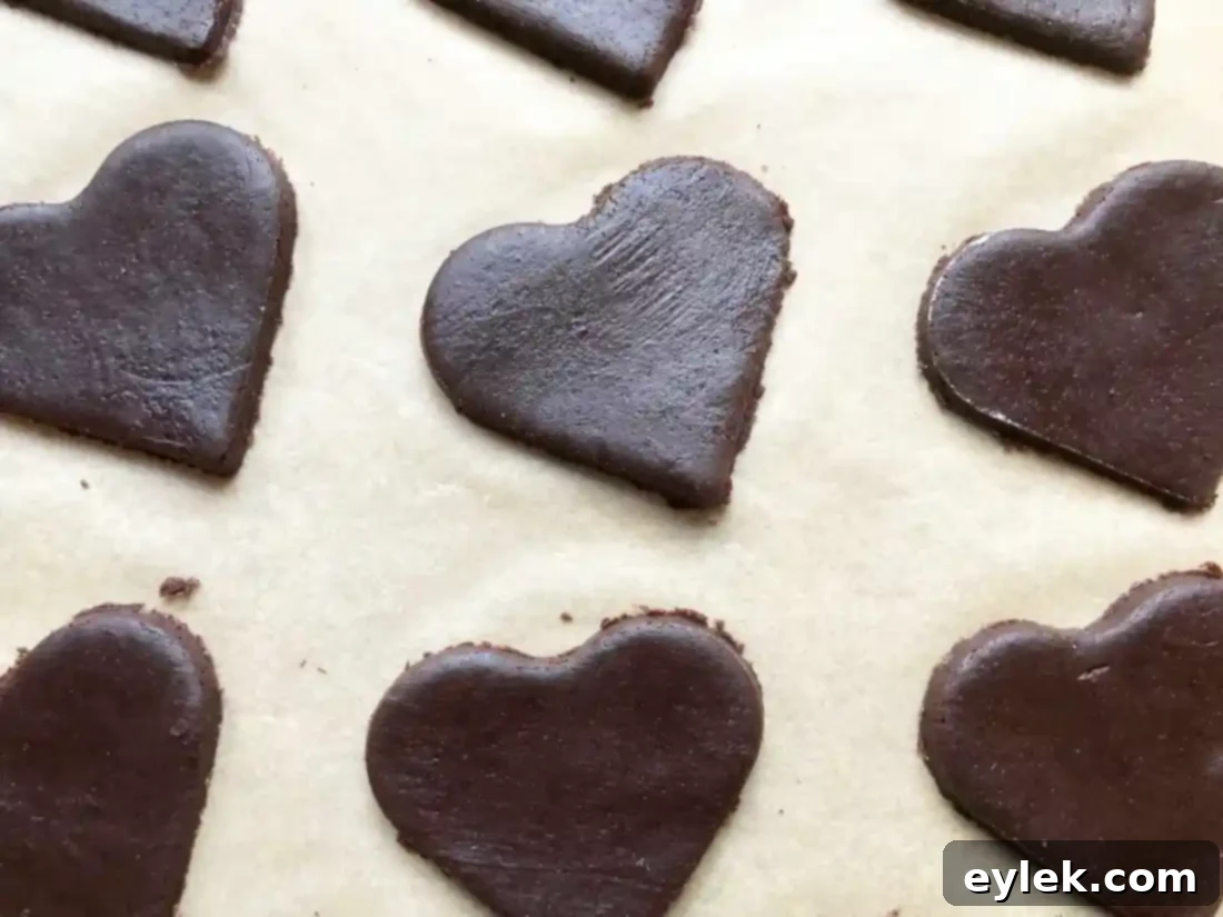 dark chocolate wafer cookies after baking