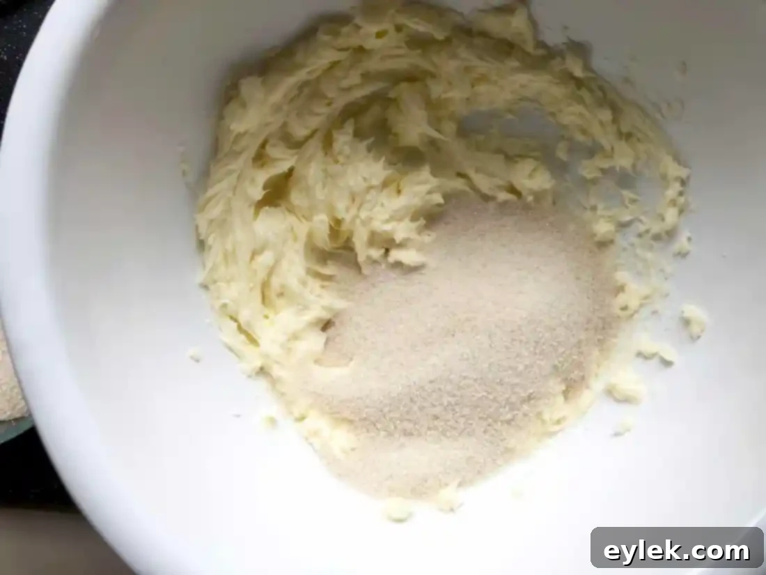 creaming butter and sugar for dark chocolate wafer cookies