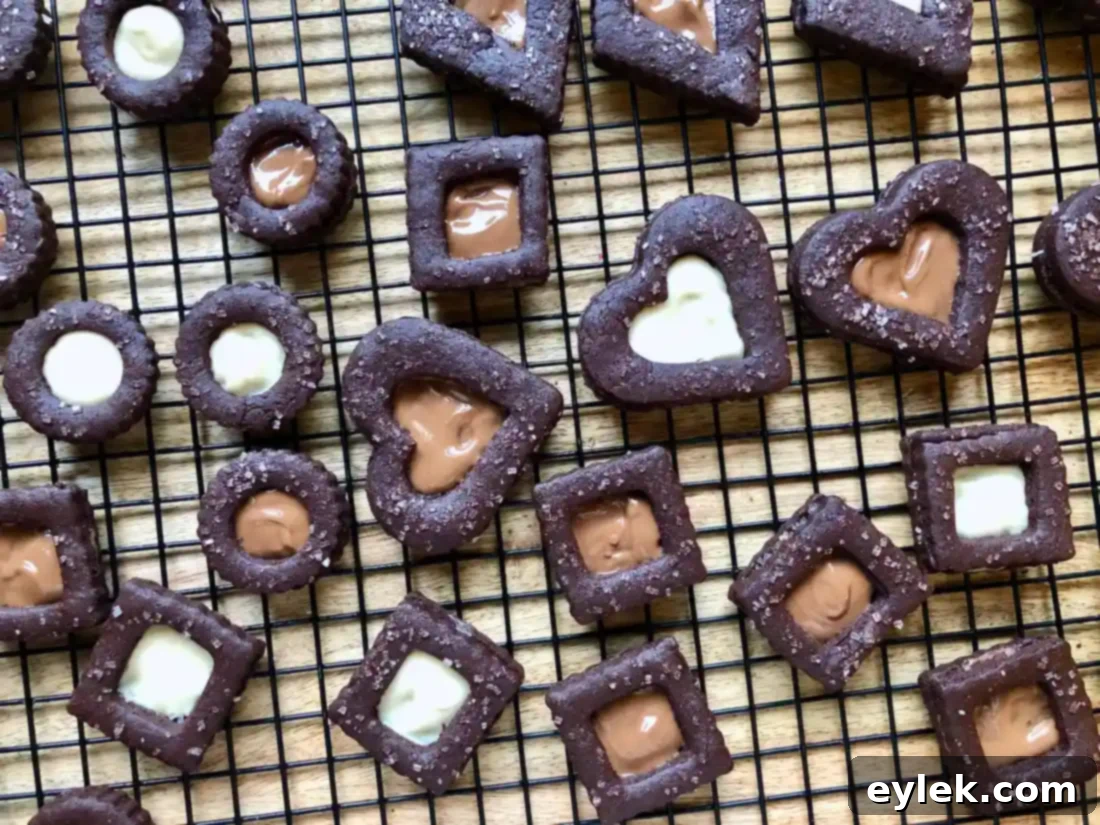 Dark Chocolate Tahini Linzer Cookies