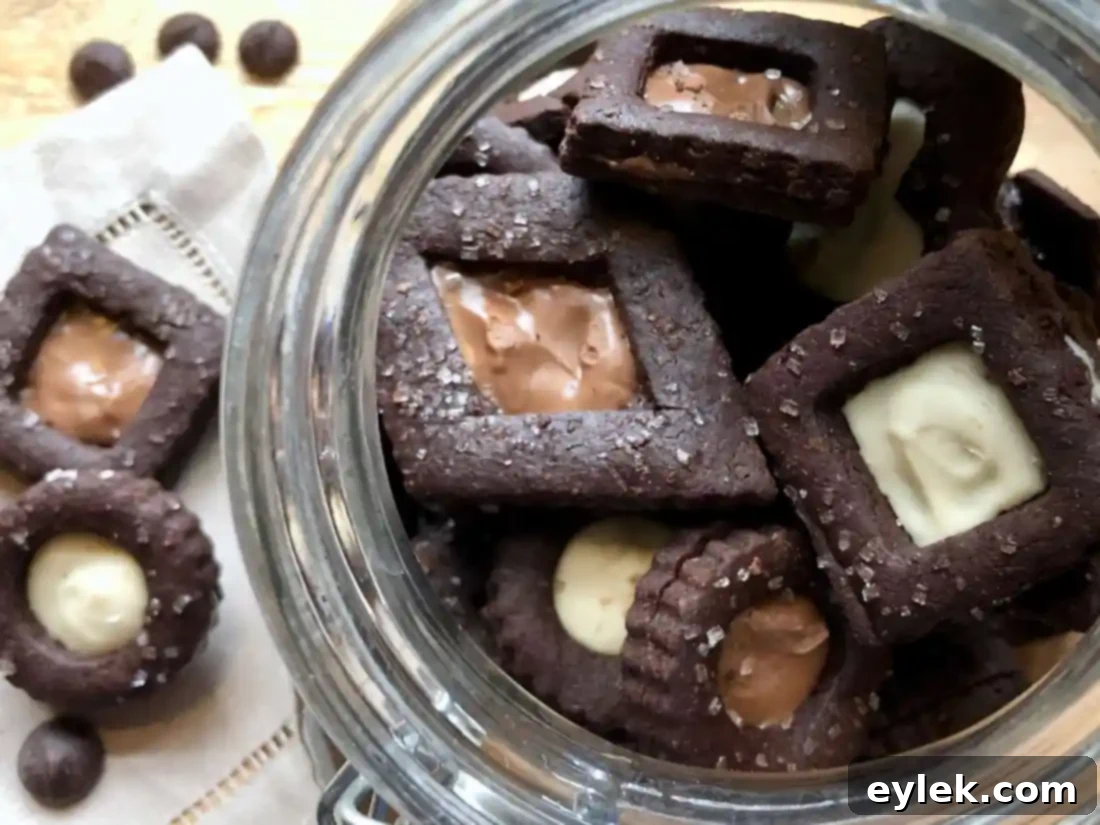 Dark Chocolate Tahini Linzer Cookies