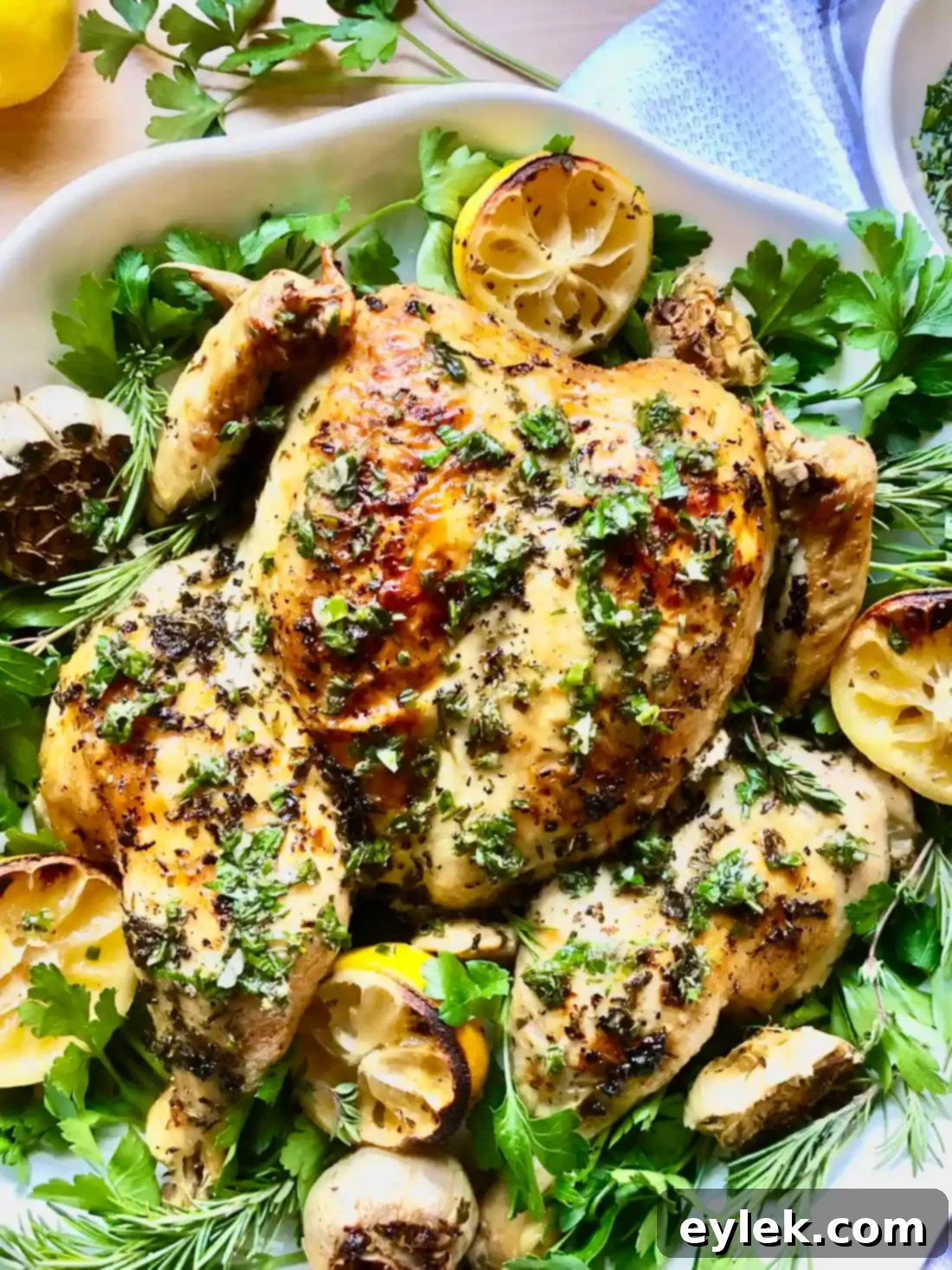Roast Spatchcock Chicken with Lemon & Herbs