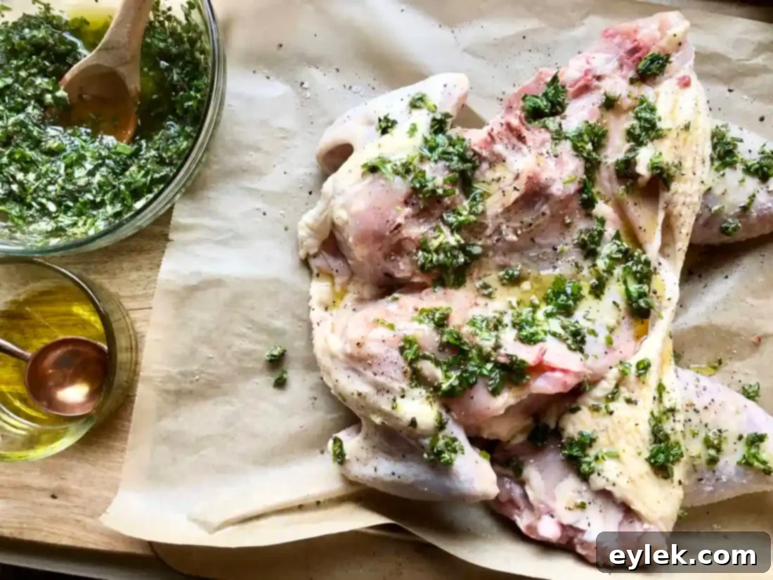 spatchcocked chicken on roasting pan
