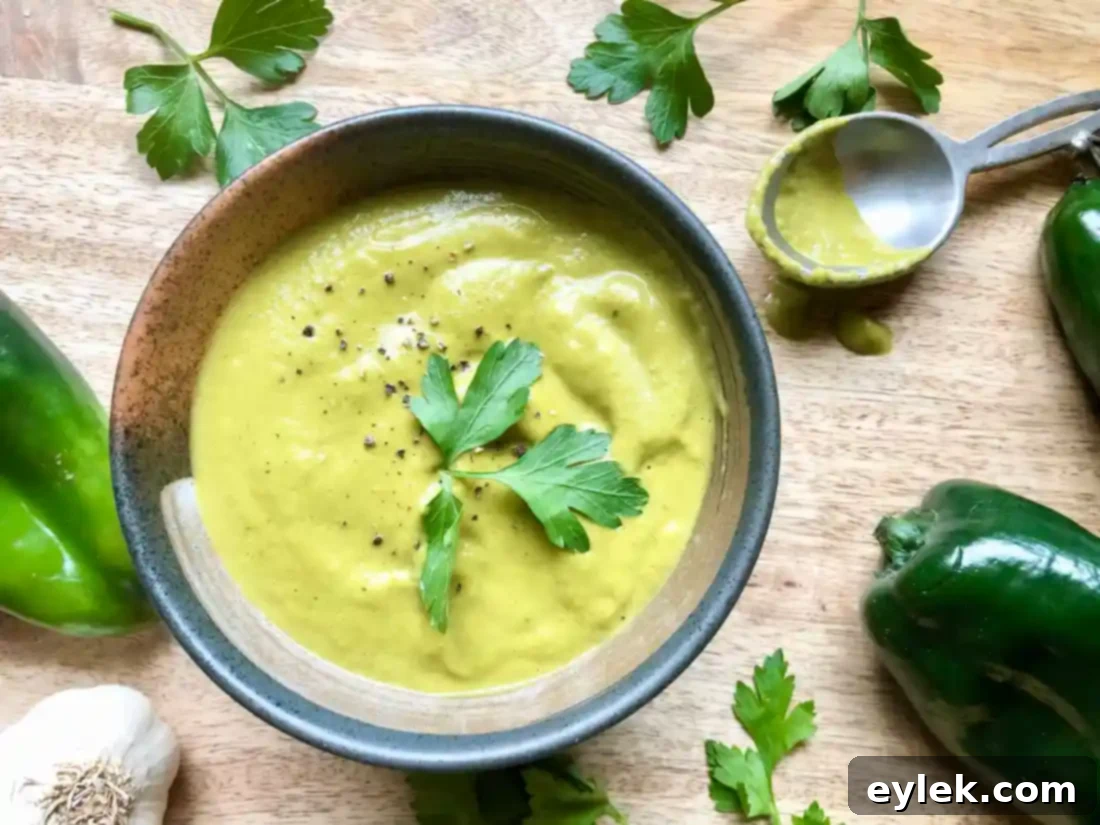 queso fundido with roasted poblano vinaigrette