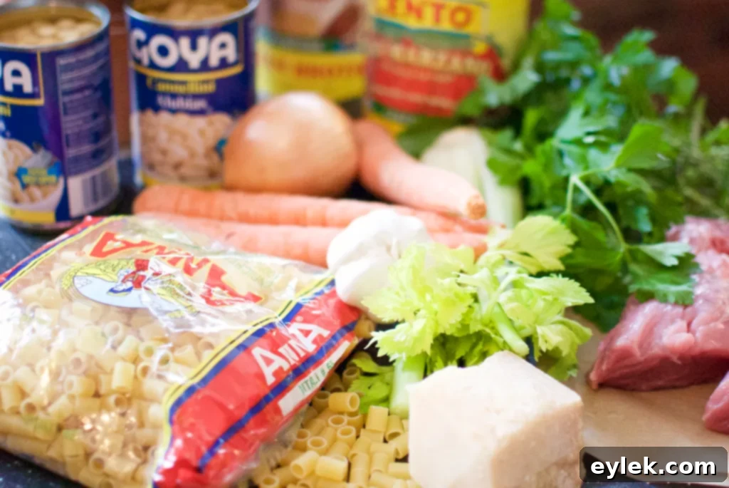 Authentic Pasta e Fagioli, a hearty Italian soup with pasta and beans