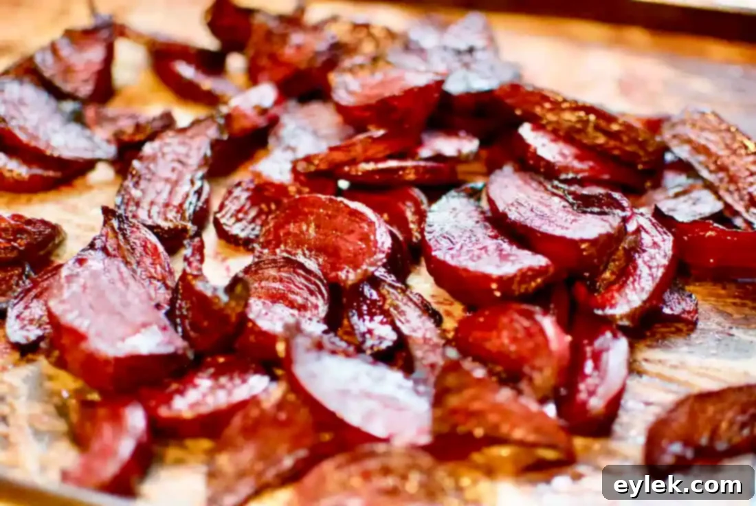 Balsamic Roasted Beet Wedges - Served on a platter