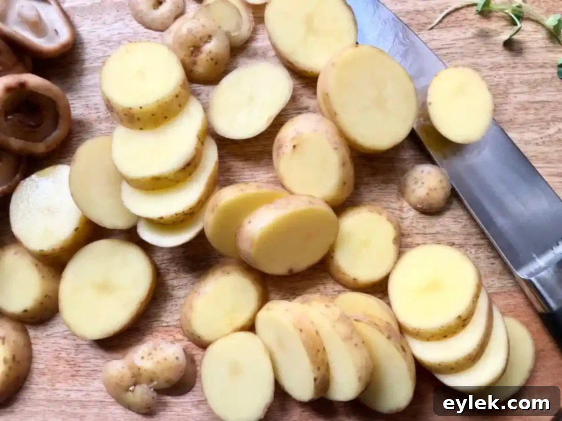 gruyère fondue salad with roasted potatoes & mushrooms