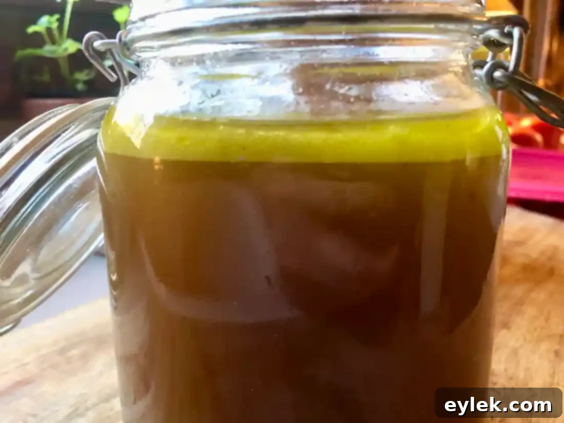 turkey stock with solidified fat layer