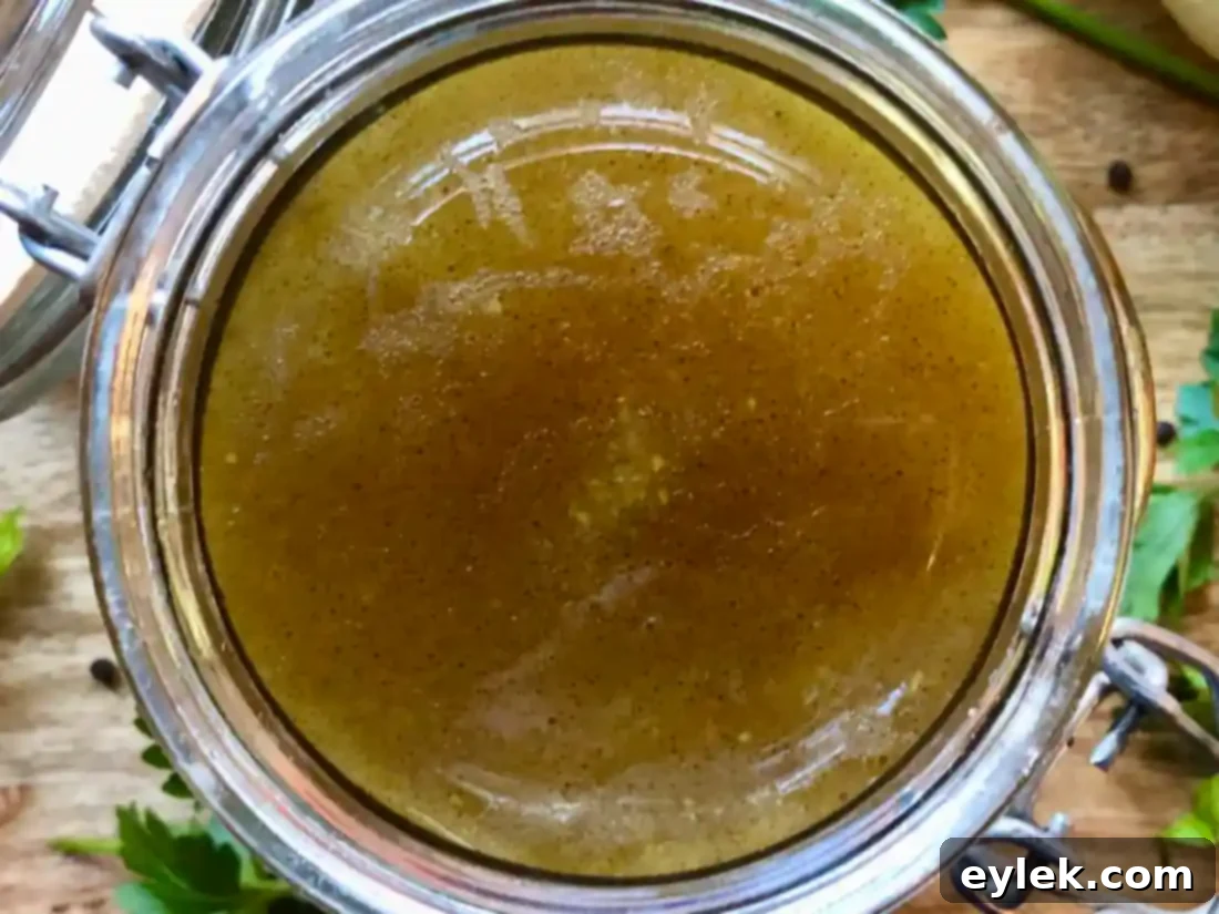 finished homemade roasted turkey stock