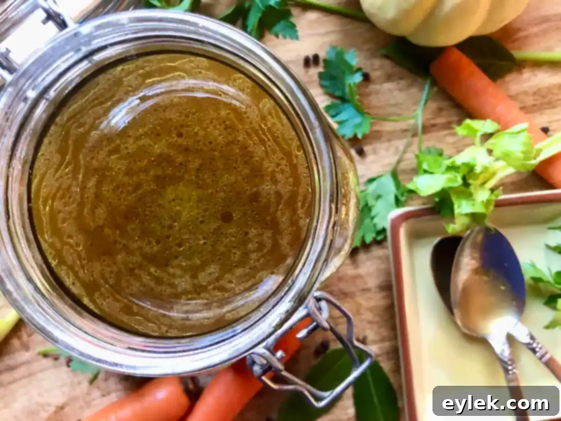 jars of homemade roasted turkey stock