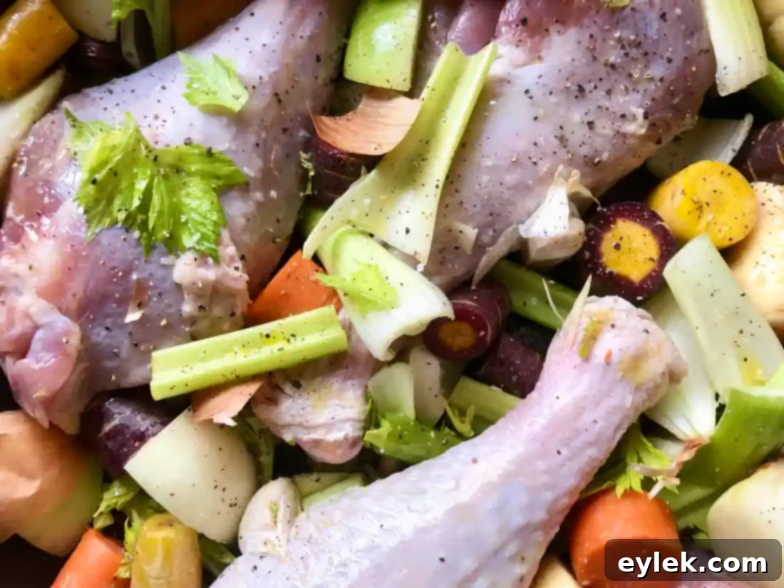 homemade roasted turkey stock in roasting pan