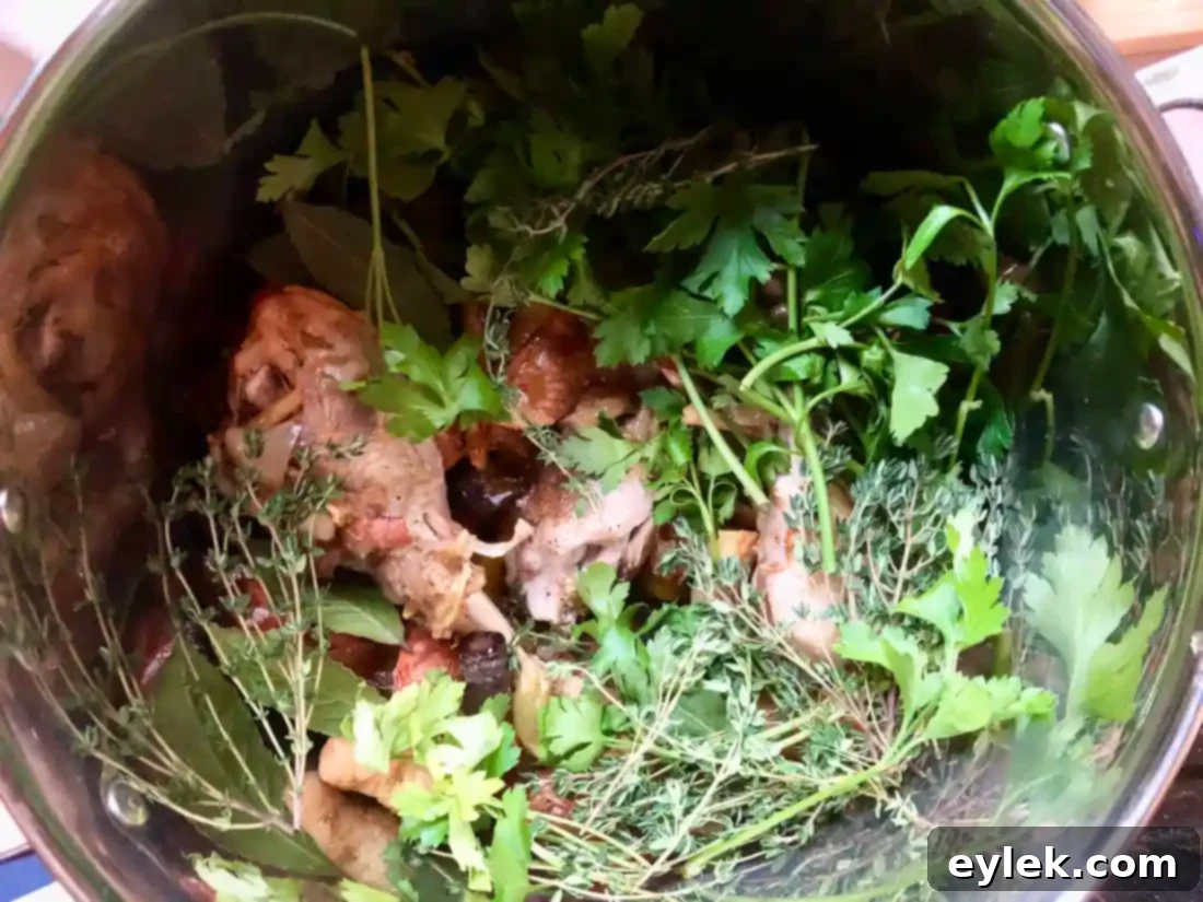 roasted ingredients in stockpot
