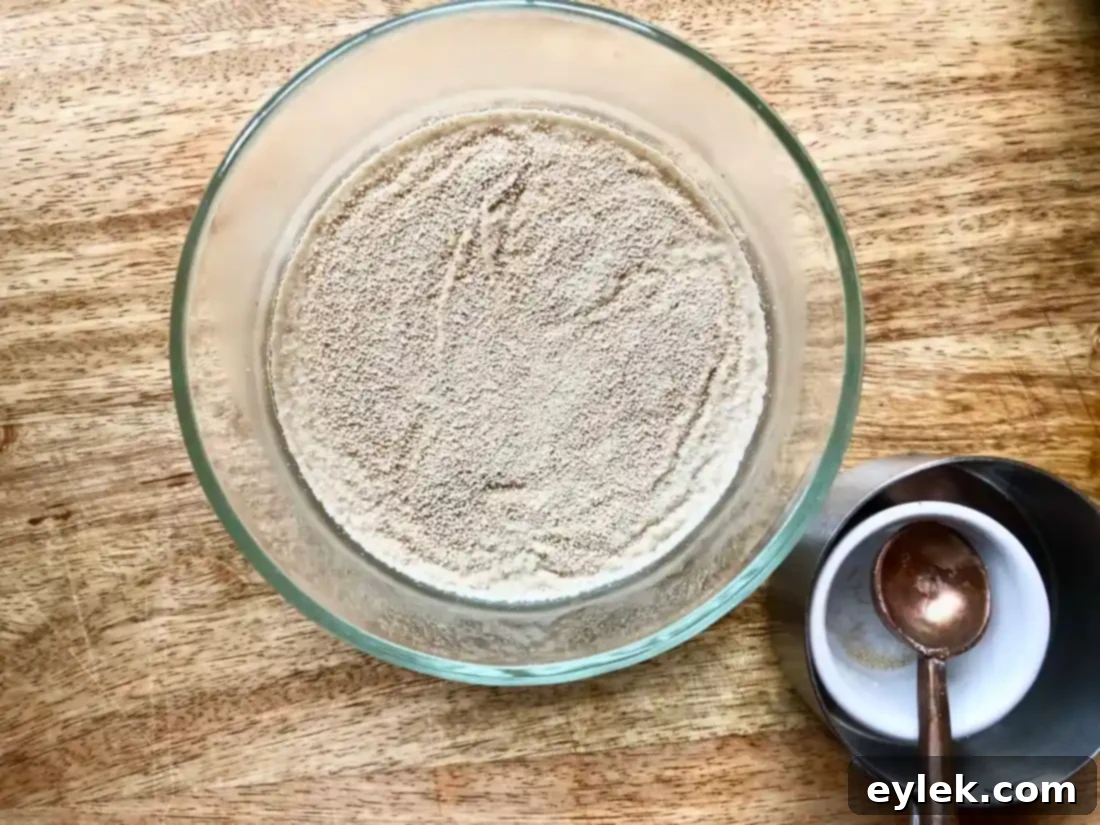 yeast activating in warm water with sugar