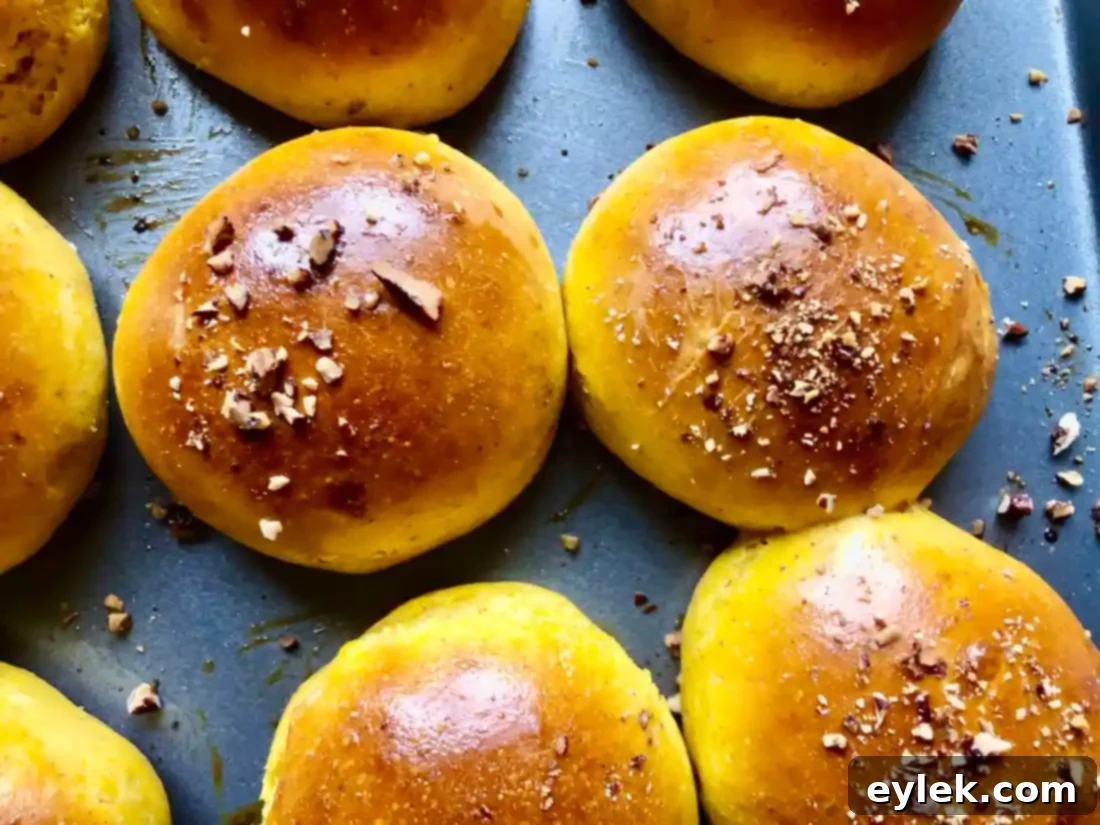 stack of warm pumpkin rolls