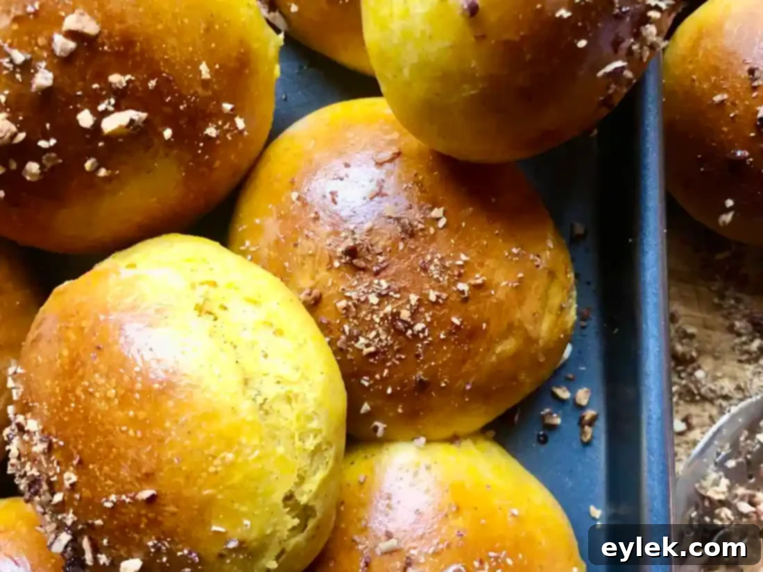 warm pumpkin rolls on a plate