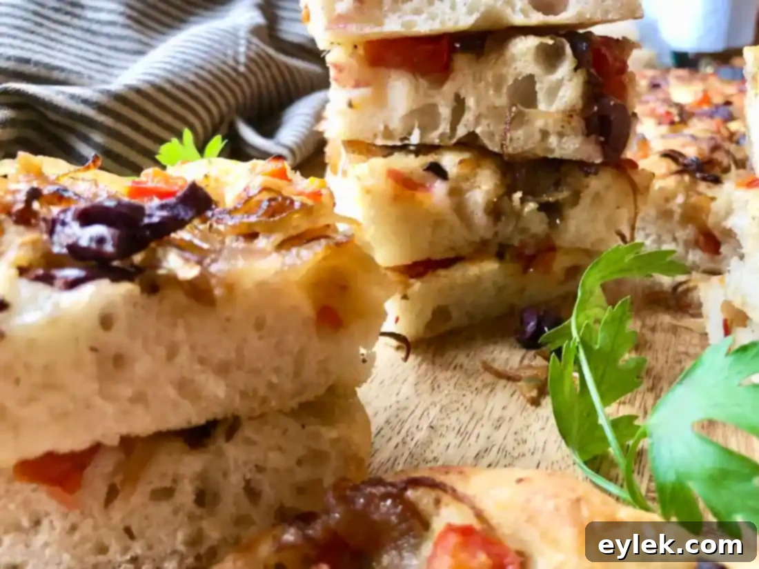 Pissaladière slices ready to eat