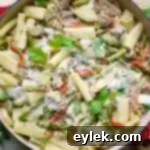 Rigatoni with a Hearty Spring Medley 9 Rigatoni with Sausage, Artichokes & Asparagus, a delicious pasta dish