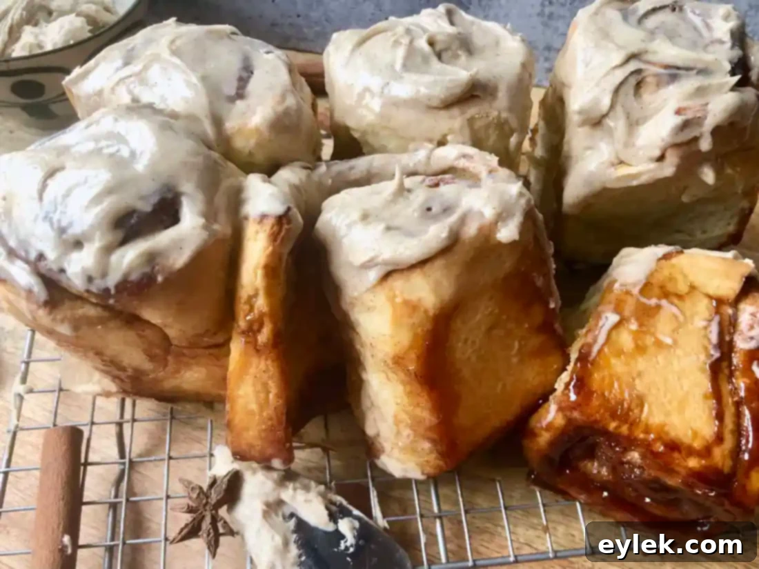 overnight cinnamon rolls with chai frosting
