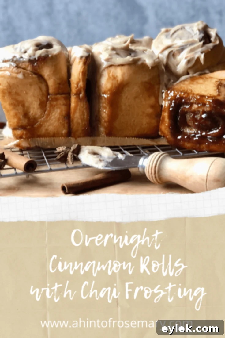 Overnight Cinnamon Rolls with Chai Frosting