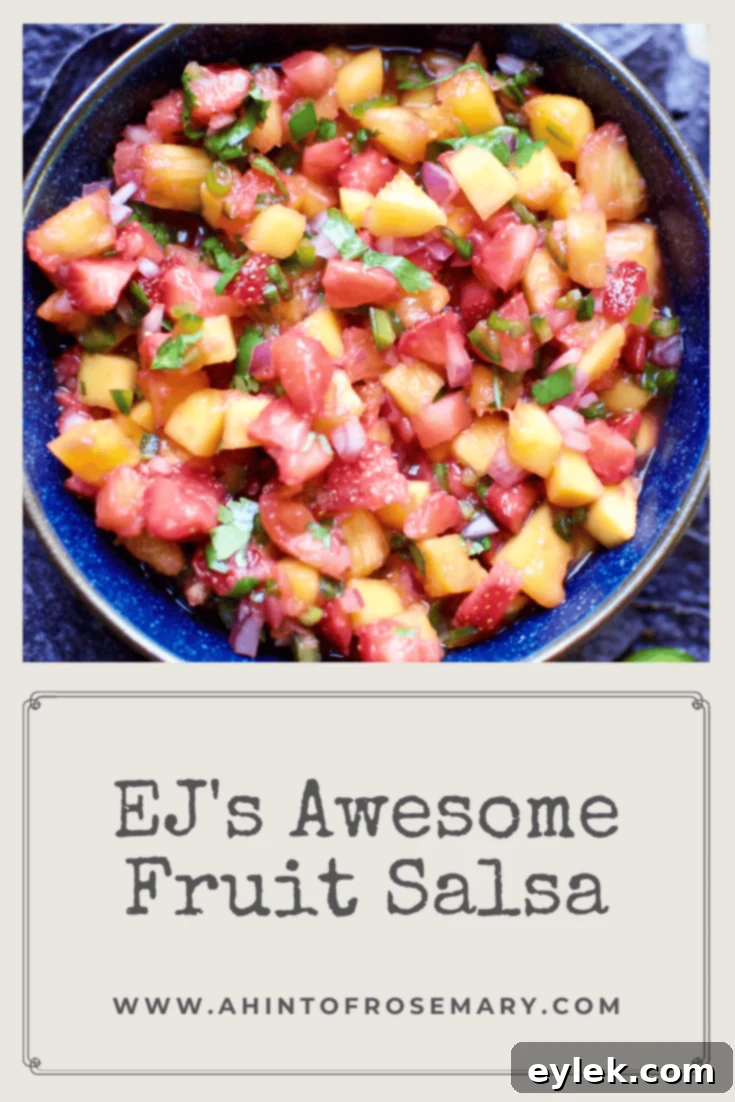 EJ's Awesome Fruit Salsa with ingredients