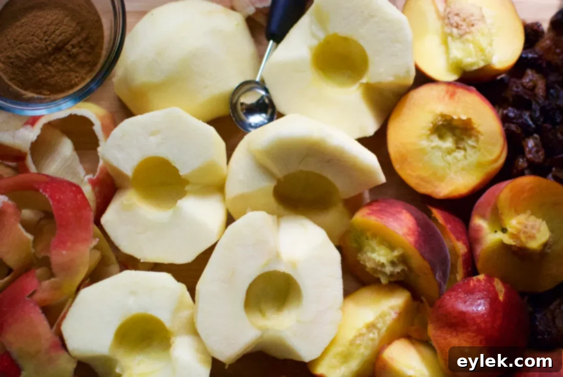 Preparing fruit for oatmeal
