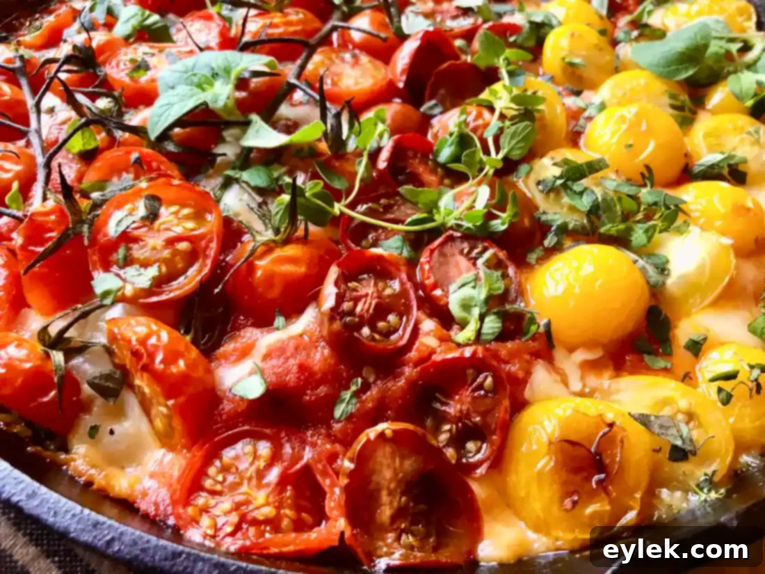 loaded with tomatoes cast iron pizza - finished pizza slice