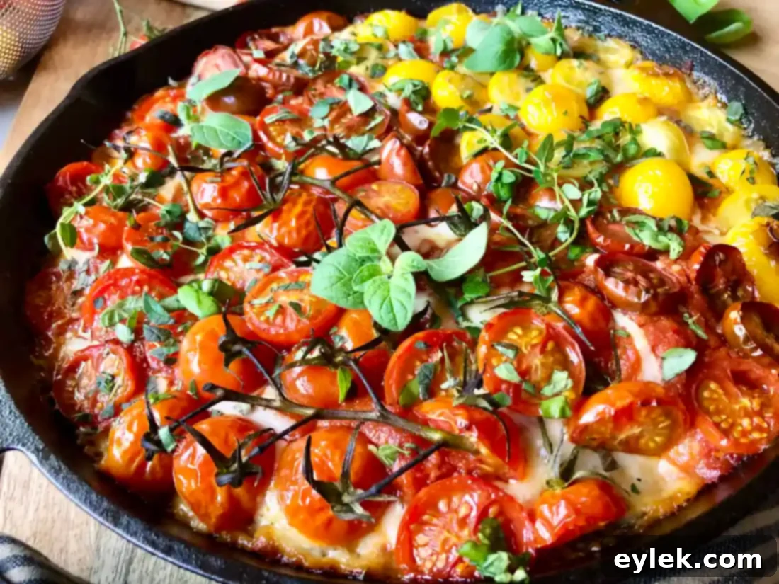 slice of loaded with tomatoes cast iron pizza ready to serve