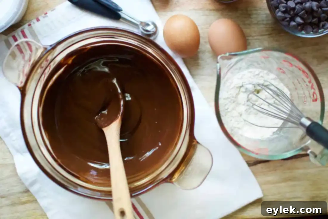 Mixing gluten-free dark chocolate cookie batter