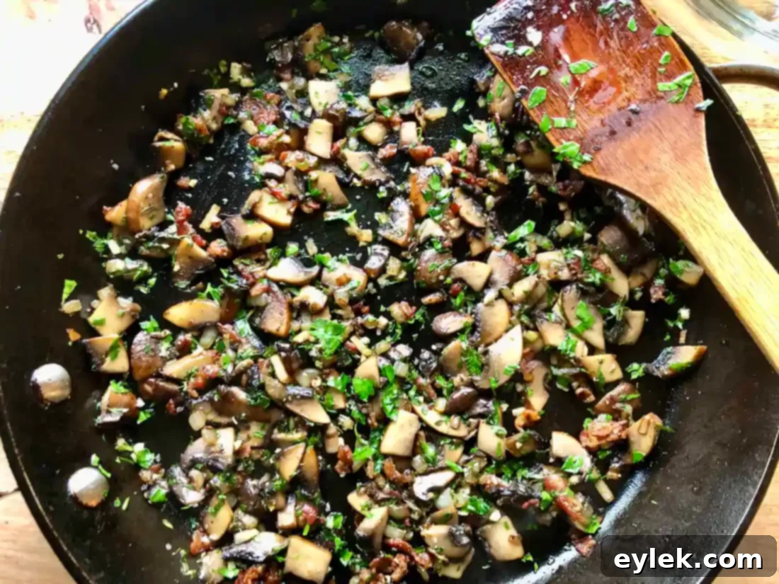mushroom & bacon stuffed pork tenderloin