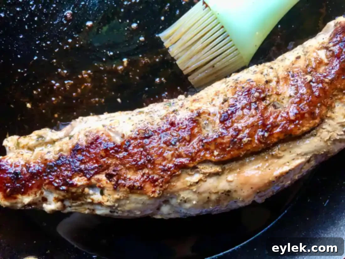 mushroom & bacon stuffed pork tenderloin