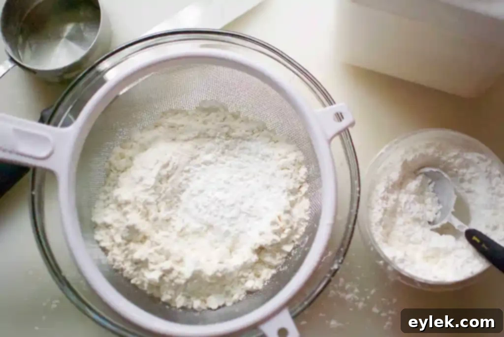 Ingredients for homemade cake flour substitute: all-purpose flour and cornstarch
