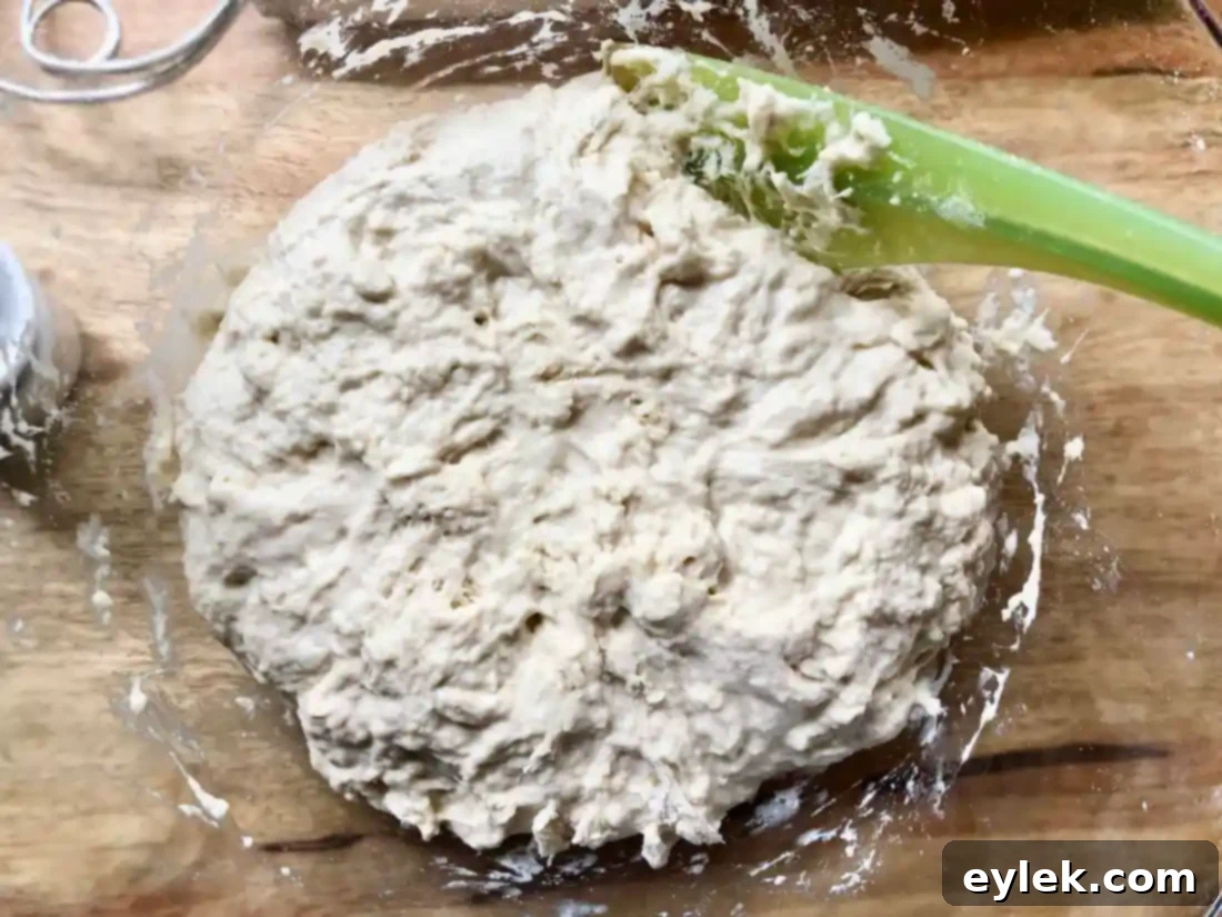 everyday no-knead peasant bread sticky ball