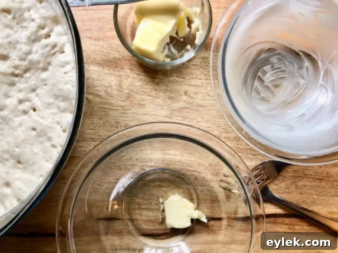 everyday no-knead peasant bread dough deflating