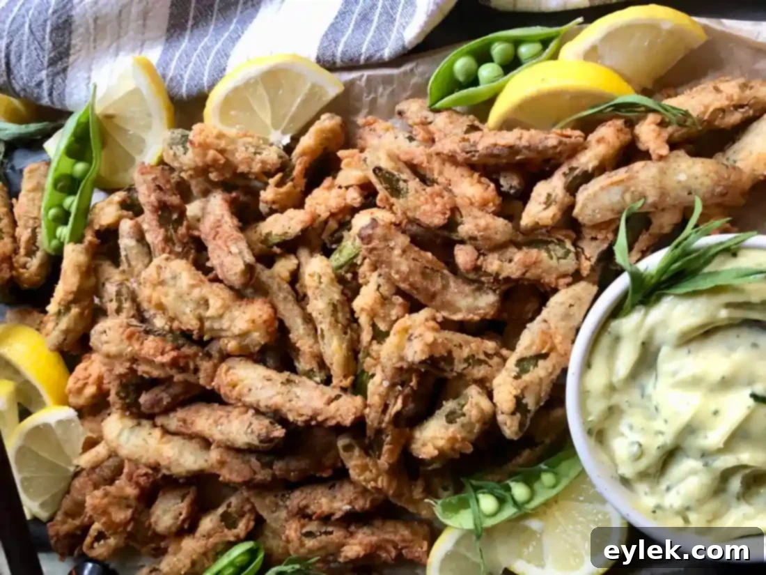 Crispy Sugar Snaps with Aromatic Tarragon Aioli 14 crispy sugar snap peas