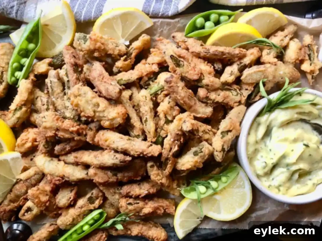Crispy Sugar Snaps with Aromatic Tarragon Aioli 17 crispy sugar snap peas
