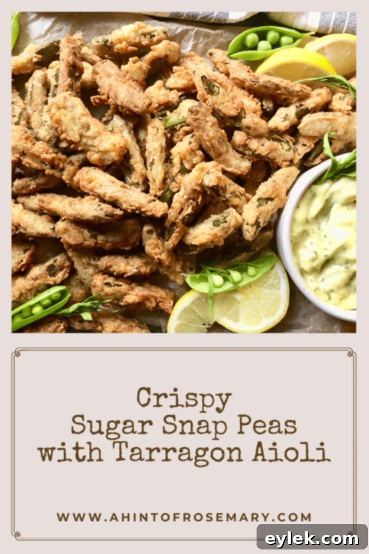 Crispy Sugar Snaps with Aromatic Tarragon Aioli 20 Crispy Sugar Snap Peas with Tarragon Aioli