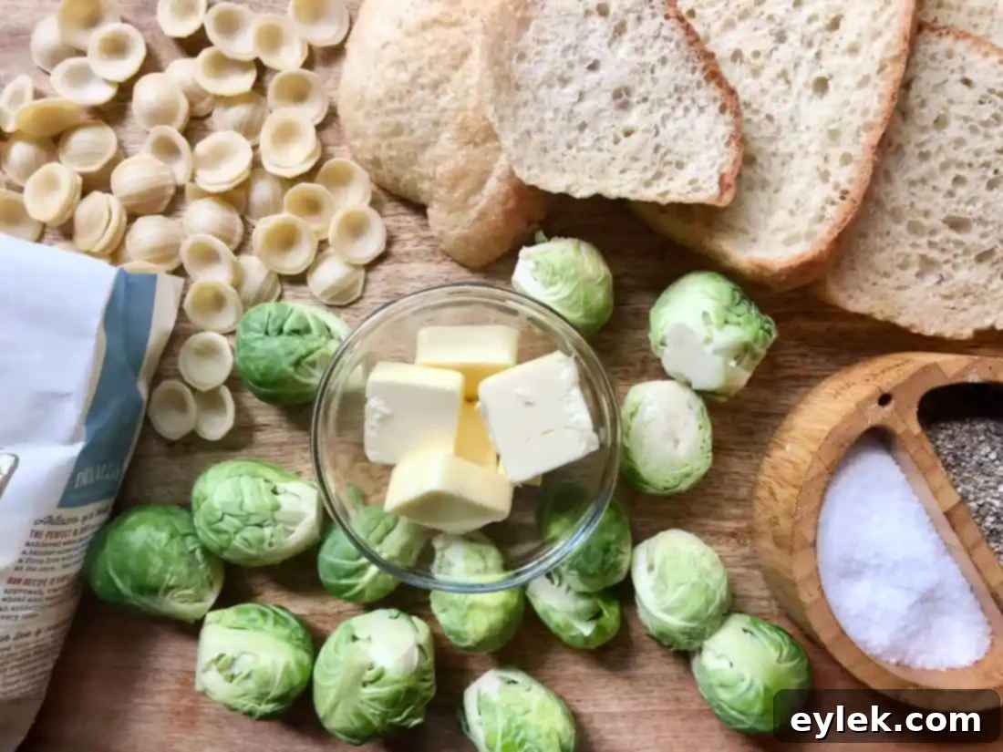 Brown Butter Orecchiette & Brussels Sprouts, a delightful and easy pasta dish