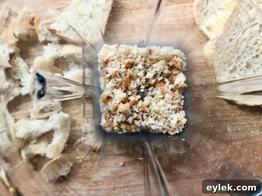 Fresh bread crumbs, coarsely ground for optimal texture