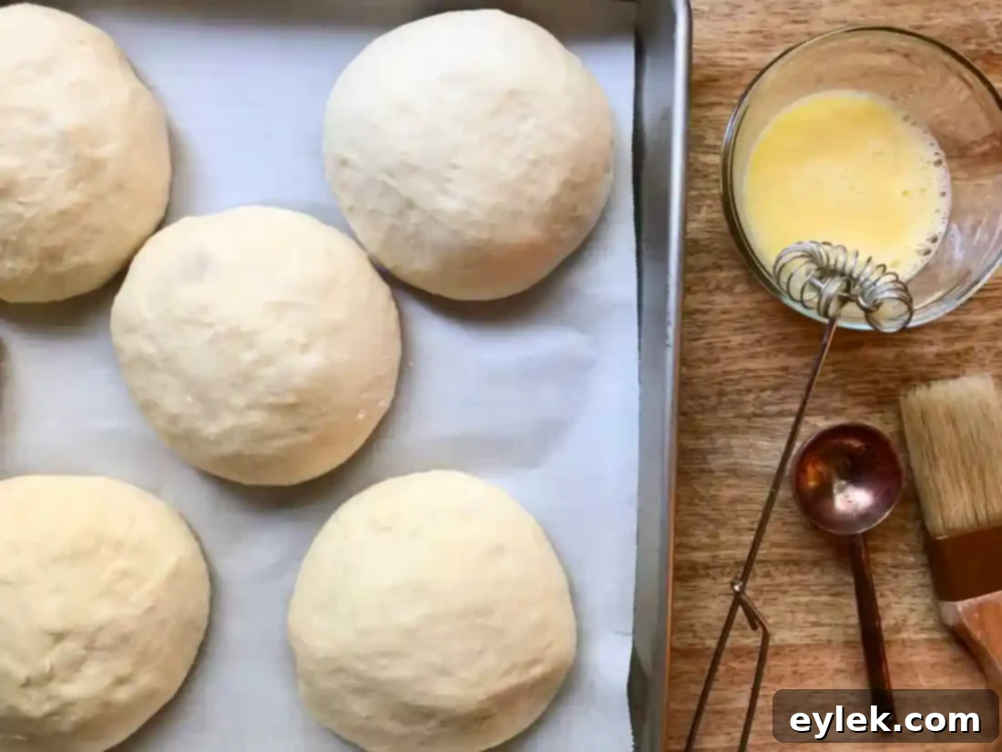 easy brioche sandwich rolls egg wash