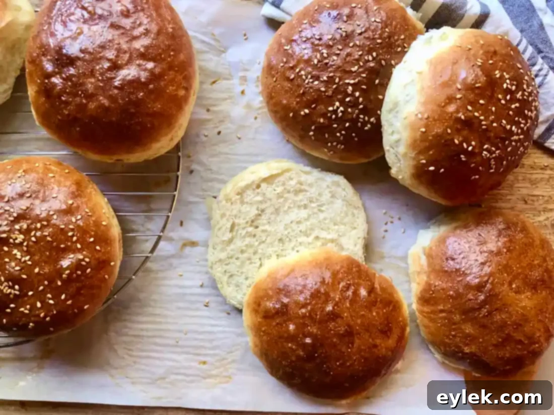 easy brioche sandwich rolls sliced