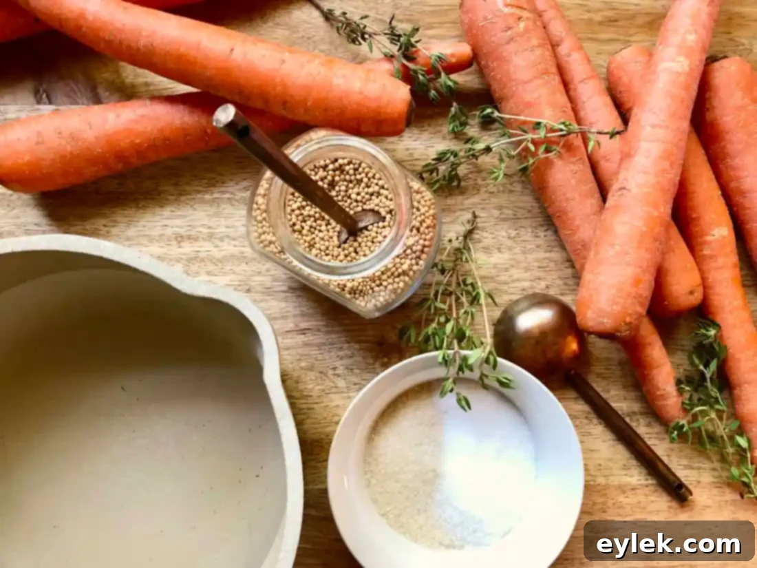 Quick & Easy Pickled Carrots in Jars with fresh thyme and garlic