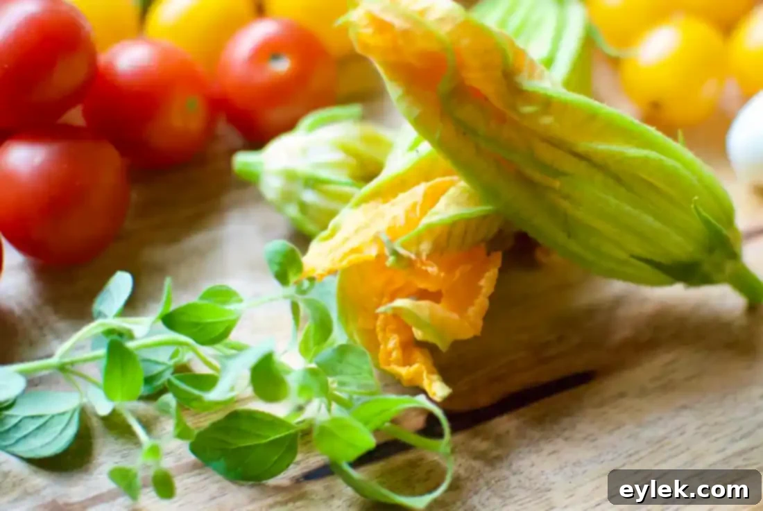 squash blossom, roasted tomato & pesto pie