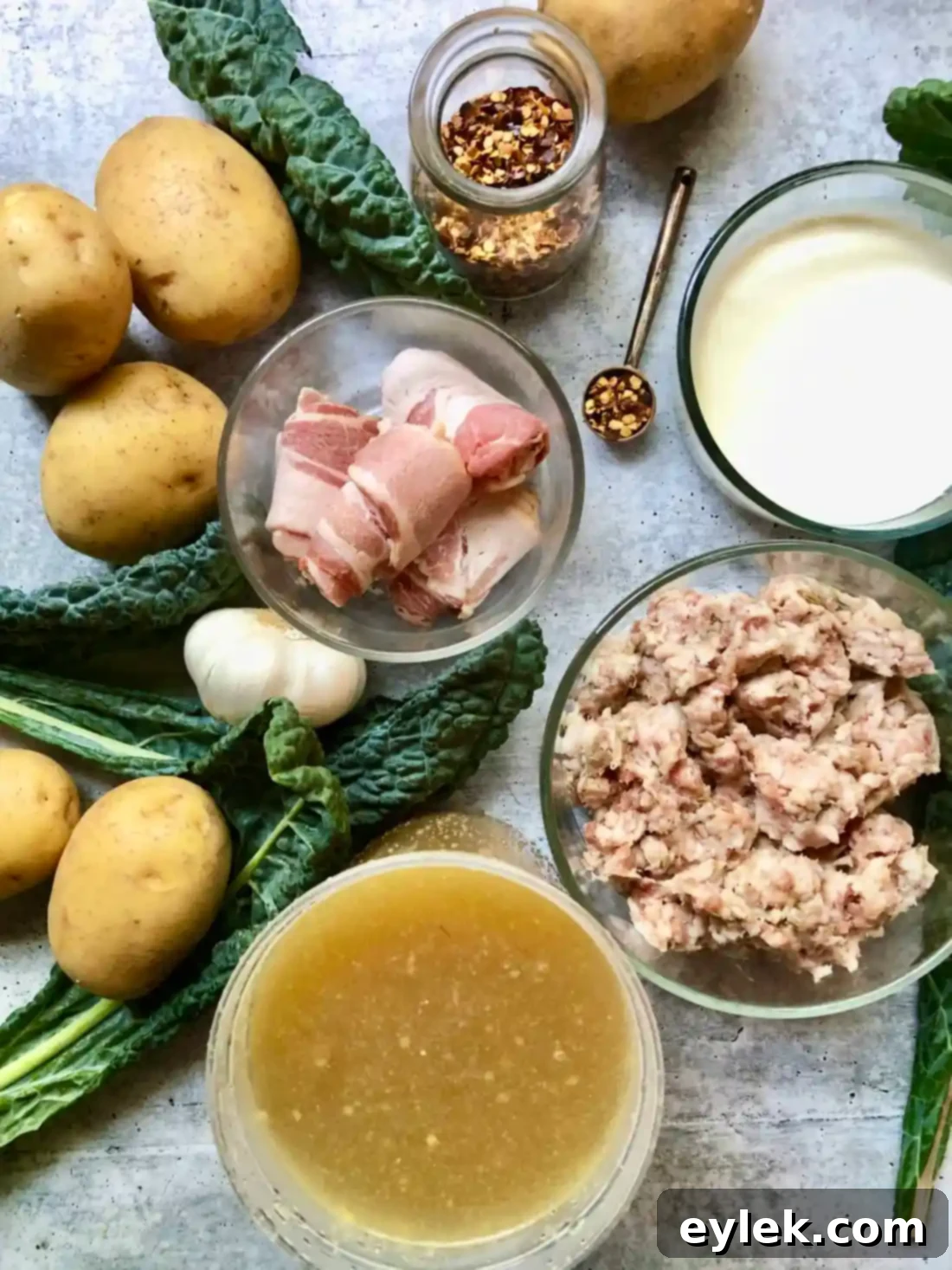 authentic homemade zuppa toscana - finished soup in a bowl