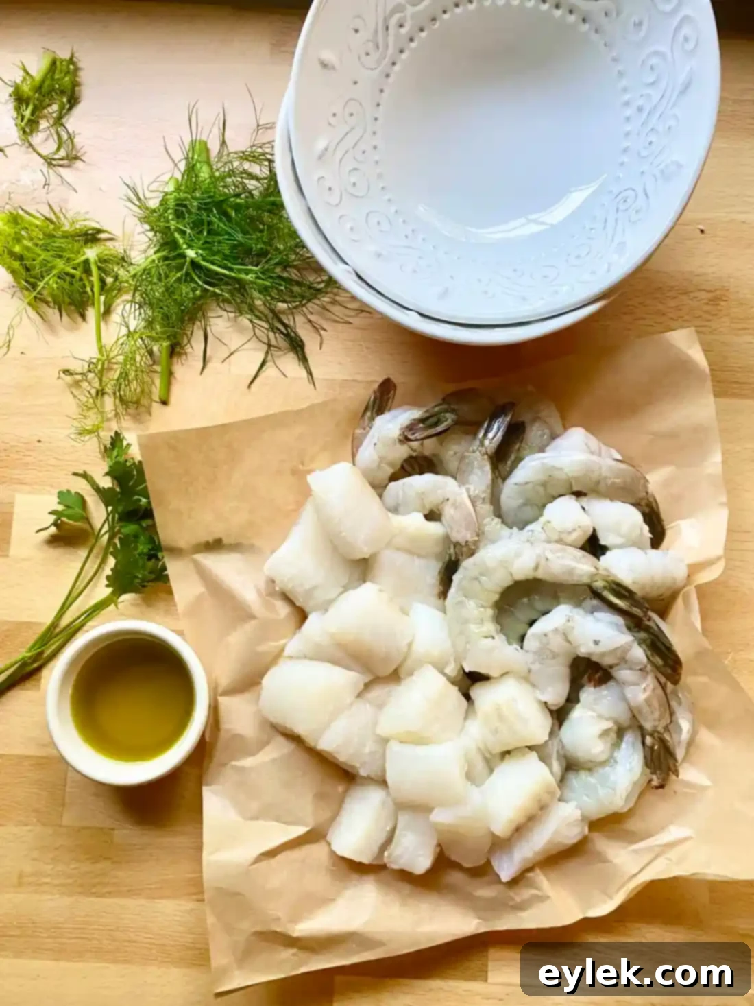 Seafood Stew Simmering with Vegetables