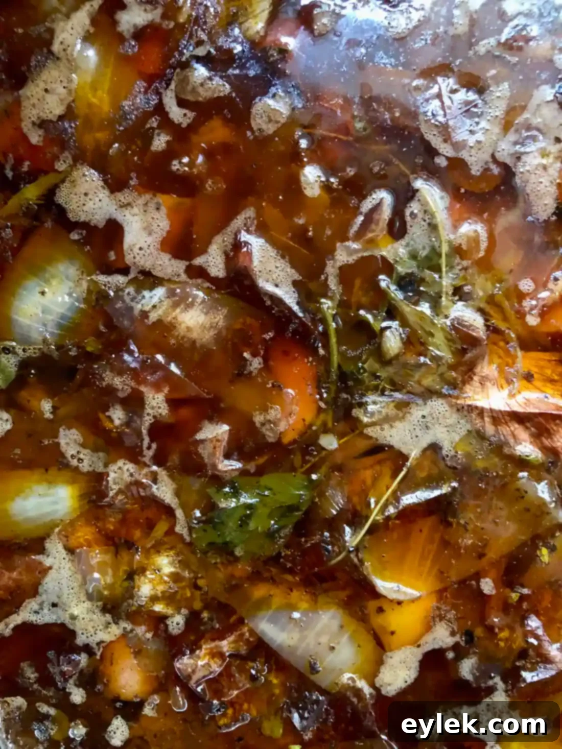 Beef Stock Simmering Low and Slow