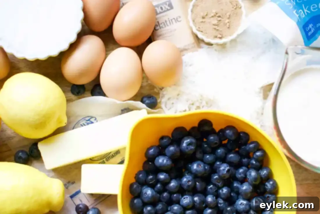 lemon curd mousse with blueberries